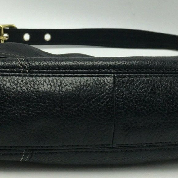 Coach 12917 Hamptons Black Pebbled Leather Hobo Shoulder Bag Purse MSRP $348 - Picture 4 of 8